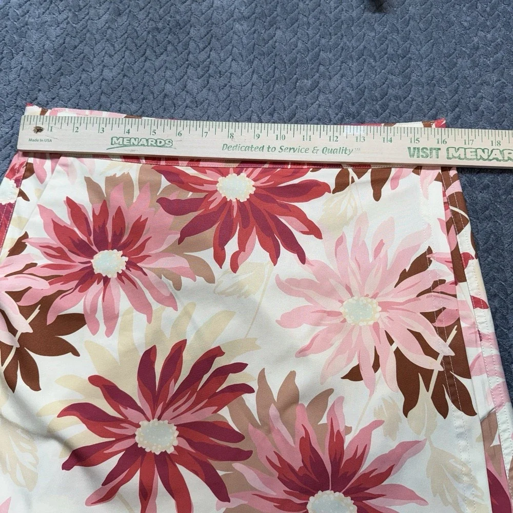 RipSkirt Hawaii Wrap Skirt Women's M Cream Floral Pockets Adjustable Beach Swim - Picture 11 of 12